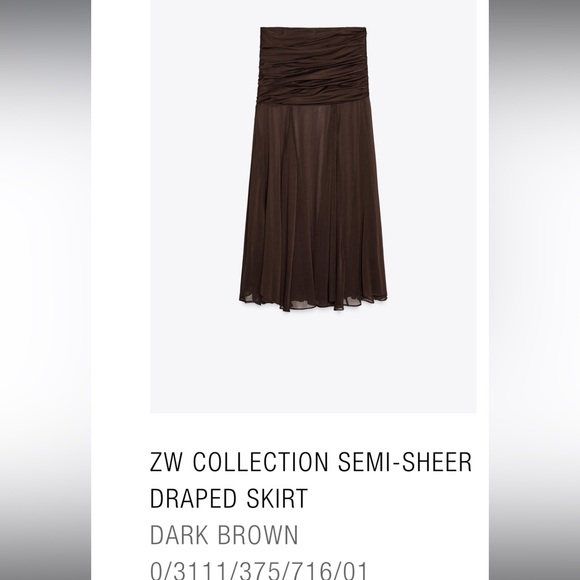 Zara Semi-sheer draped Maxi Skirt - Picture 4 of 4